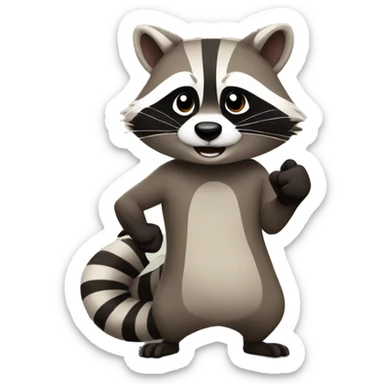 Raccoon points his thumbs up 👍 sticker