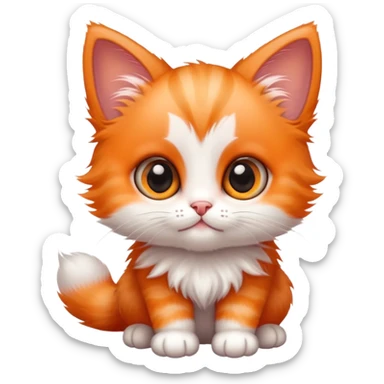 baby kitten with huge eyes and tiny paws sticker