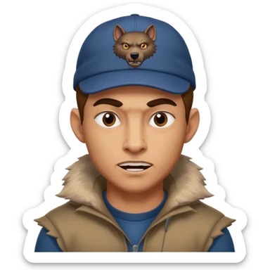 Un hombre lobo tenga gorra sticker