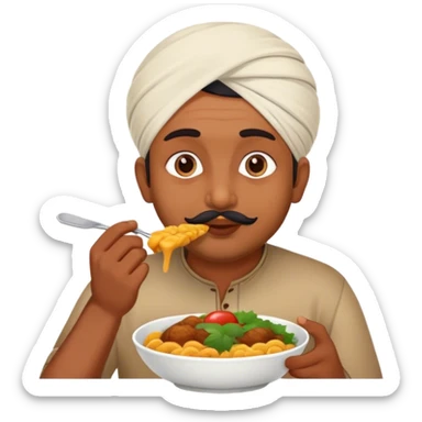 indian man eating food sticker
