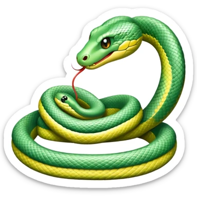 A pastel green snake sticker