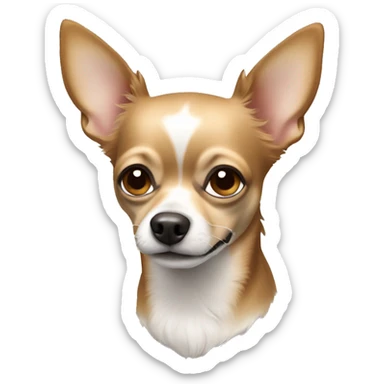 Old Chihuahua dog light brown and white hairs sticker
