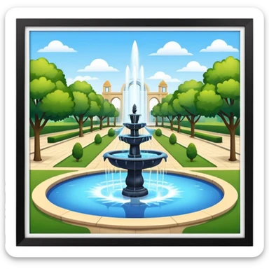 Parque con fuentes sticker