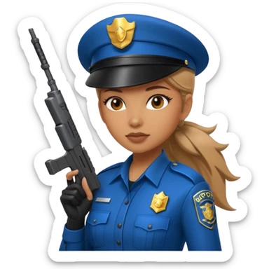 Futuristic woman cop sticker