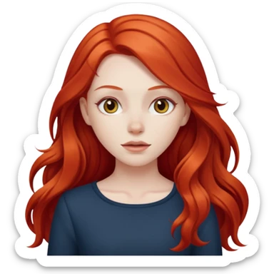 white girl with long red hair sticker