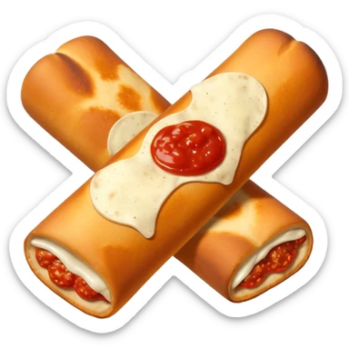 pizza logs snack, with marinara dipping sauce sticker