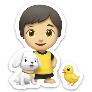 Pochacco with chicks sticker