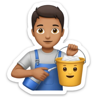 Poster Paster + bucket, Street Artist. sticker