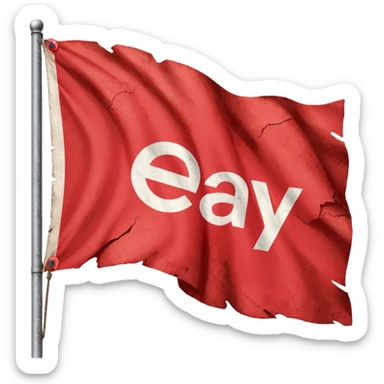 red flagg with eBay words on them sticker