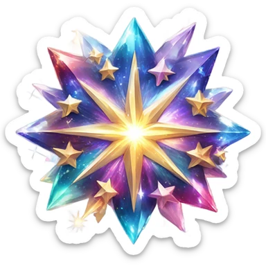 galaxy crystal stars  sticker