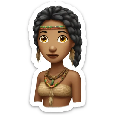 beautiful woman from the Amazon tribe sticker