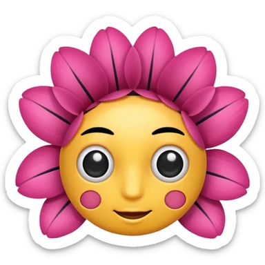 Flower with bedroom eyelashes sticker