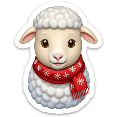 sheep with christmas scarf sticker
