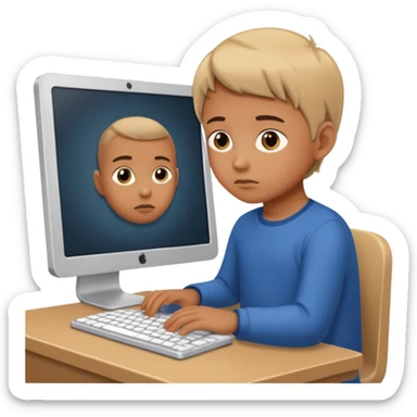 a child programs on a computer sticker