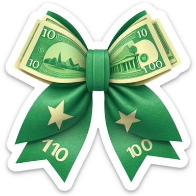 draw australian $100 notes in a bow sticker