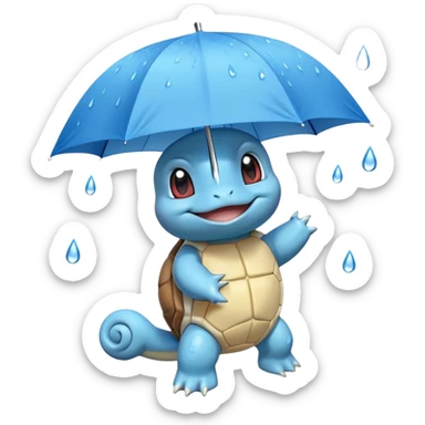 Squirtle rain umbrella sticker