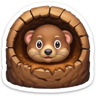 A Mole Coming Out Of A Hole sticker
