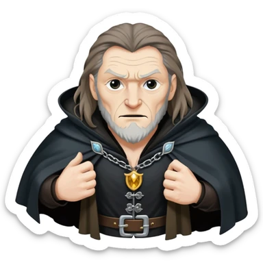 Fenrir Greyback in harry potter, black open chest cloak sticker
