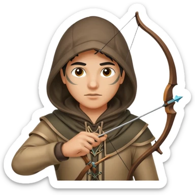 Archer capuche position tir sticker