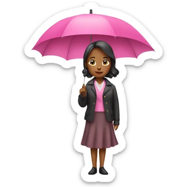 lady with pink umbrella  sticker