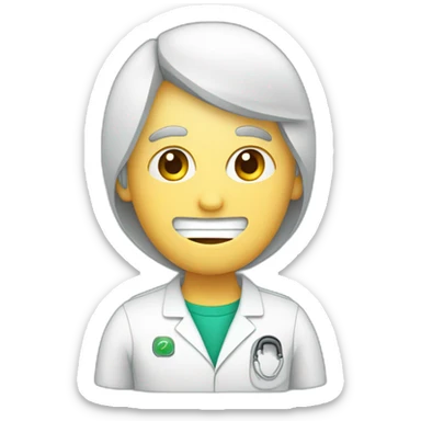 enfermera escribiendo en un computador sticker