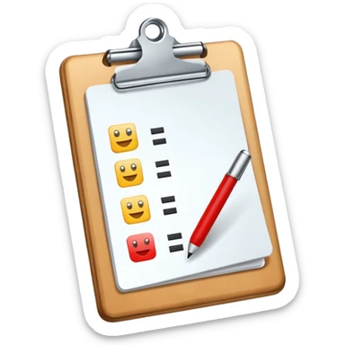 clipboard with a checkmark sticker