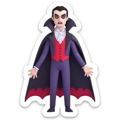 vampire man in cyberpunk setting sticker