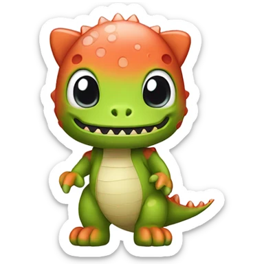 Hello Kitty dressed as a dinosaur sticker