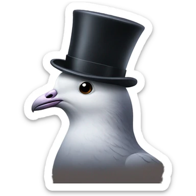  with pigeon a top hat sticker