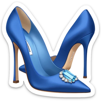 Blue Manolo blanik Pump with crystals  sticker