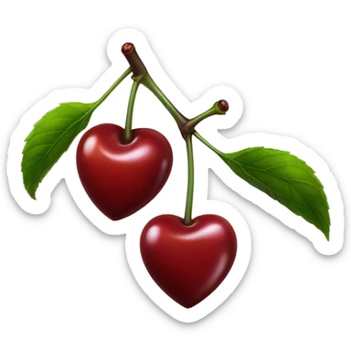 Heart shaped cherry sticker