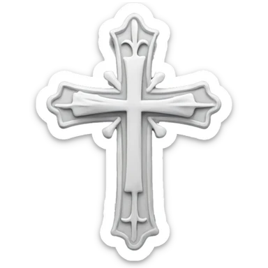 White cross, gothic, detailed sticker
