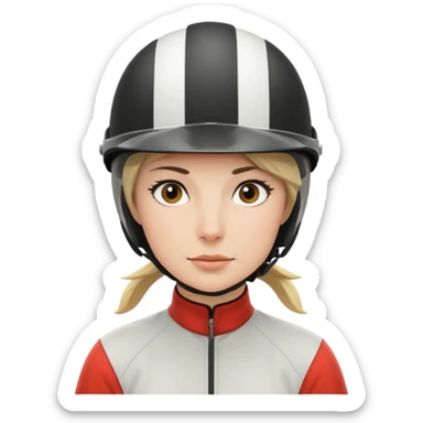 horse jockey woman face sticker