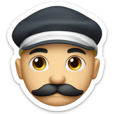 Muscular furry male underwear with black moustache and casquette yankee  sticker