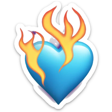 heart with flames  sticker
