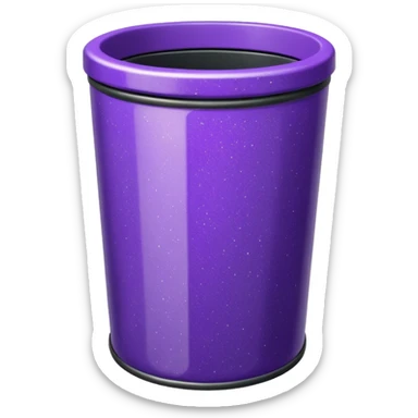 Glitter Purple and Cian  metal rubbish bin office sticker