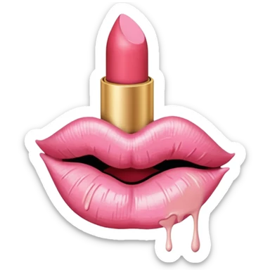 lipstick print from a kiss in soft pink, pastel light sticker