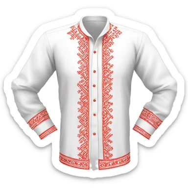 Shirt 👚 vyshyvanka, white with red embodiary on sleeves sticker