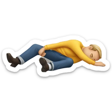 man slipping sticker