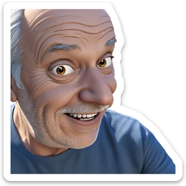 happy old man portrait sticker