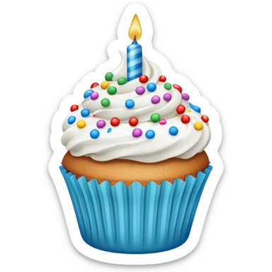  birthday Cupcake with white icing sticker