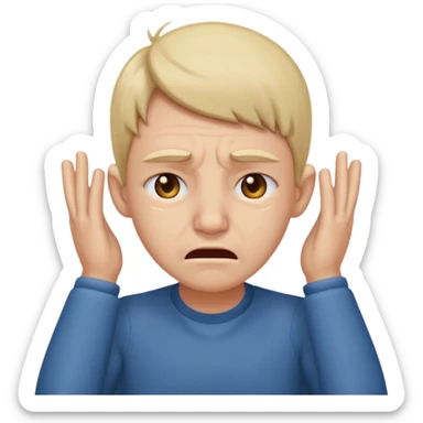 person covering ears, wincing in pain sticker