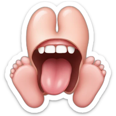 tongue near feet sticker