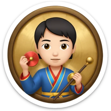 asian and gong sticker