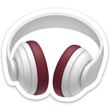 White headphones with maroon bow sticker