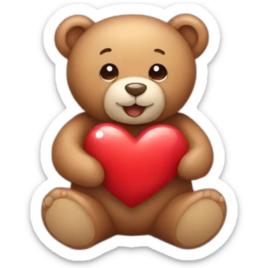 teddy bear with heart sticker