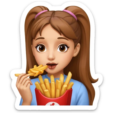 ariana grande munching fries sticker