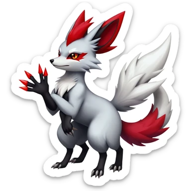 Shiny Exotic Gothic Delphox-Zoroark-Zangoose-hybrid-creature sticker