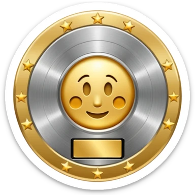 A platinum music award plaque sticker