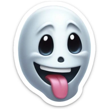 Ghost with tongue out sticker